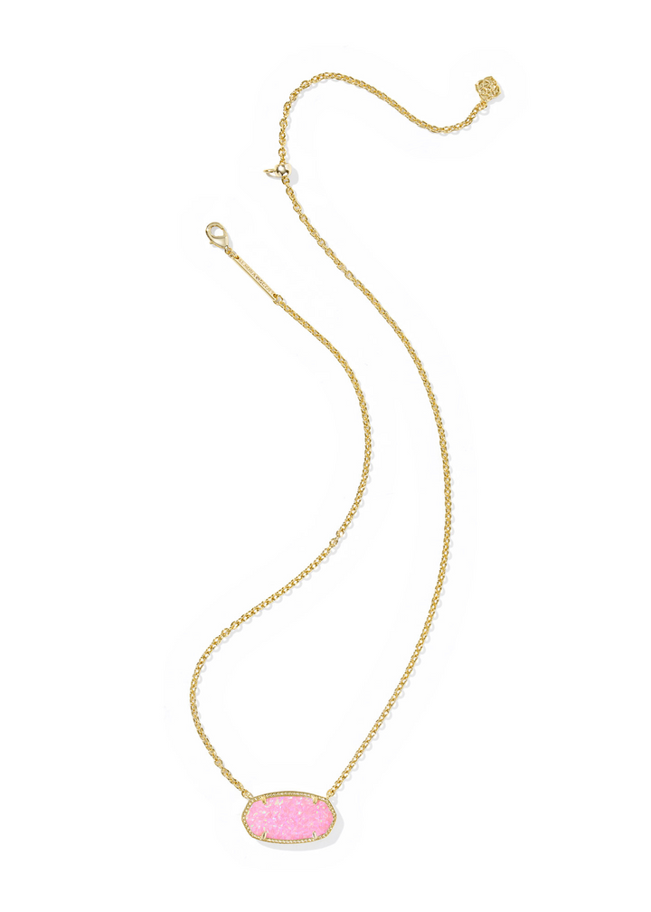 Kendra Scott Elisa Statement Short Pendant Necklace - Gold/Light Carnation Kyocera Opal