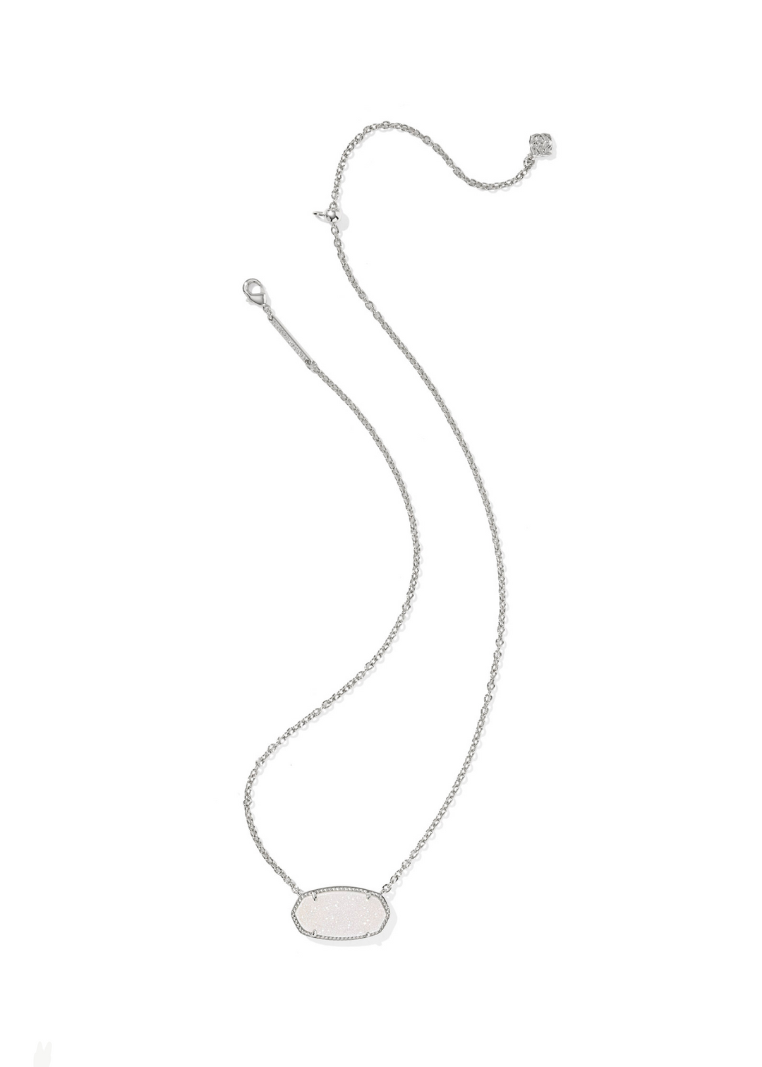 Kendra Scott Elisa Statement Short Pendant Necklace - Rhodium/Iridescent Drusy