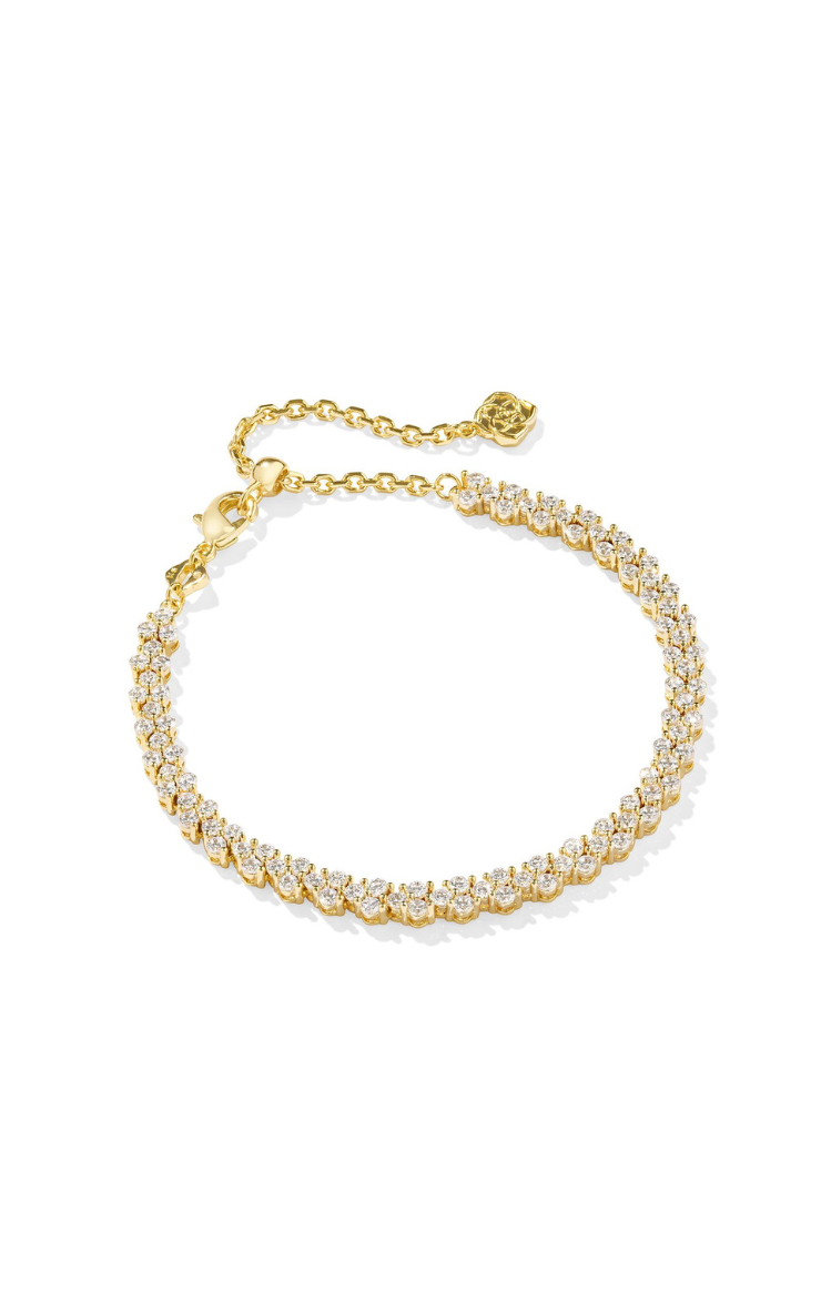 Kendra Scott Emery Tennis Bracelet in Gold White Crystal