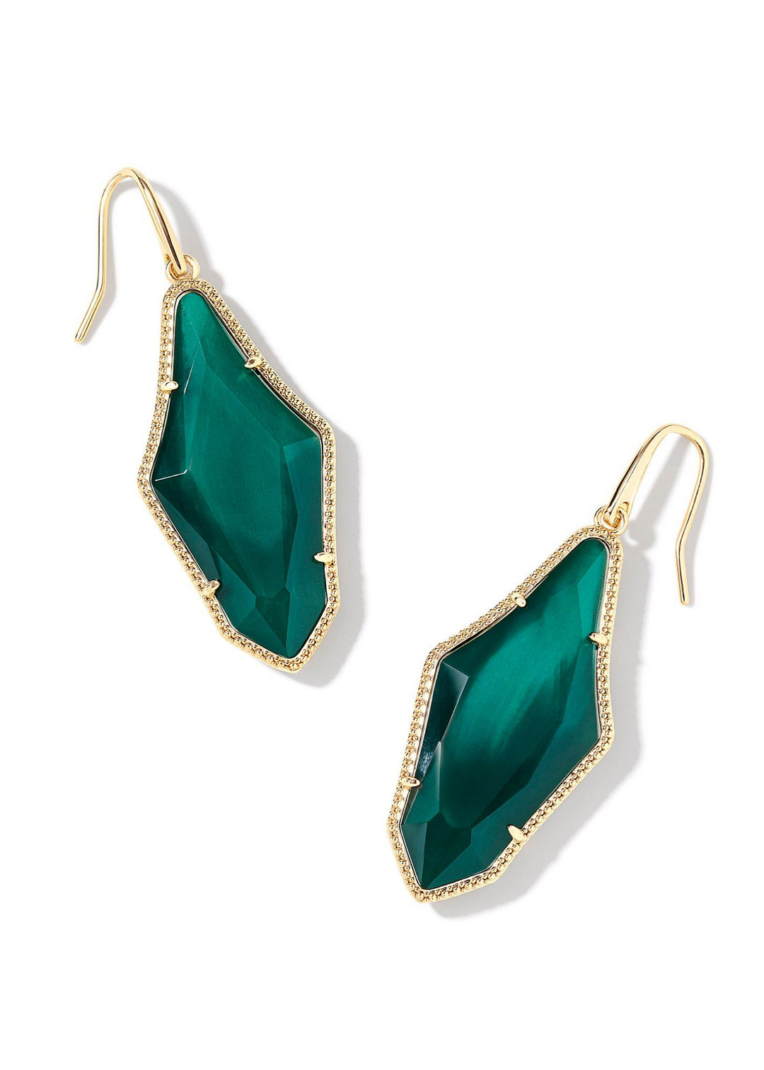 Kendra Scott Evelyn Drop Earrings in Gold/Dark Green Mother of Pearl