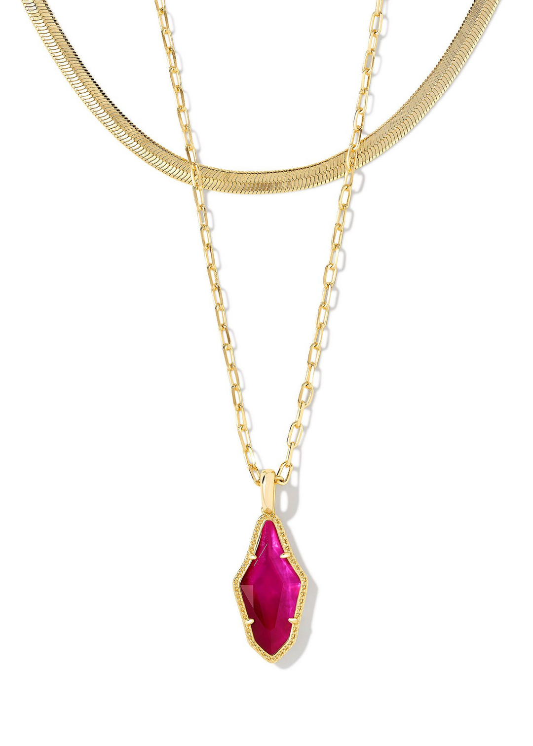 Kendra Scott Evelyn Multi Strand Necklace in Gold/Dark Magenta Illusion