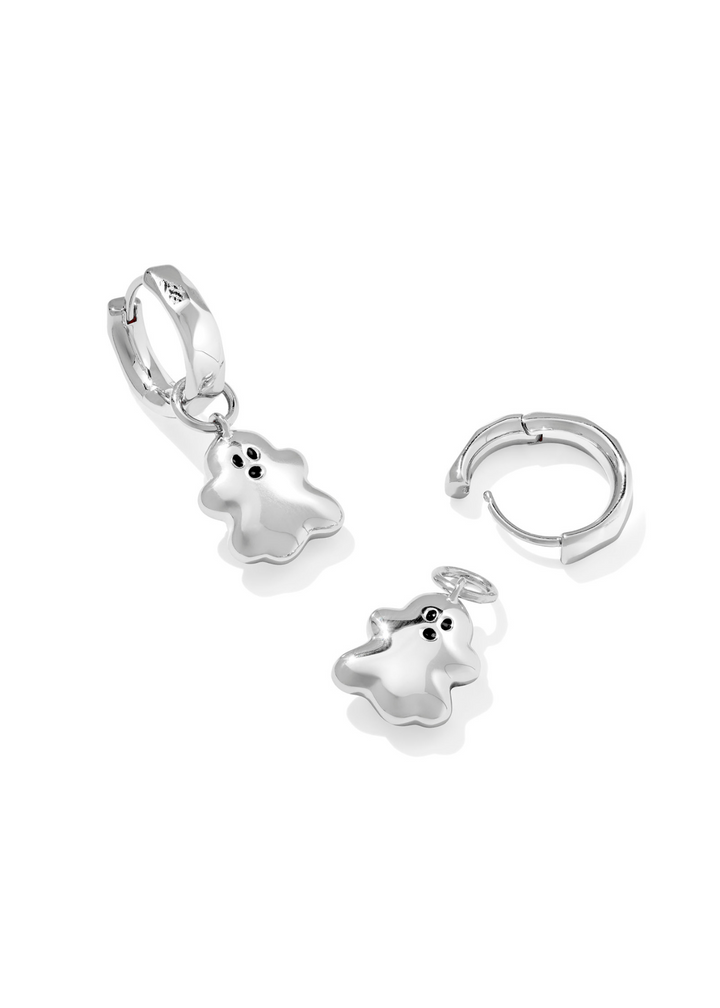 Kendra Scott Ghost Huggie Earrings - Rhodium/White Mother of Pearl
