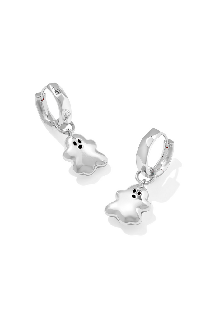 Kendra Scott Ghost Huggie Earrings - Rhodium/White Mother of Pearl