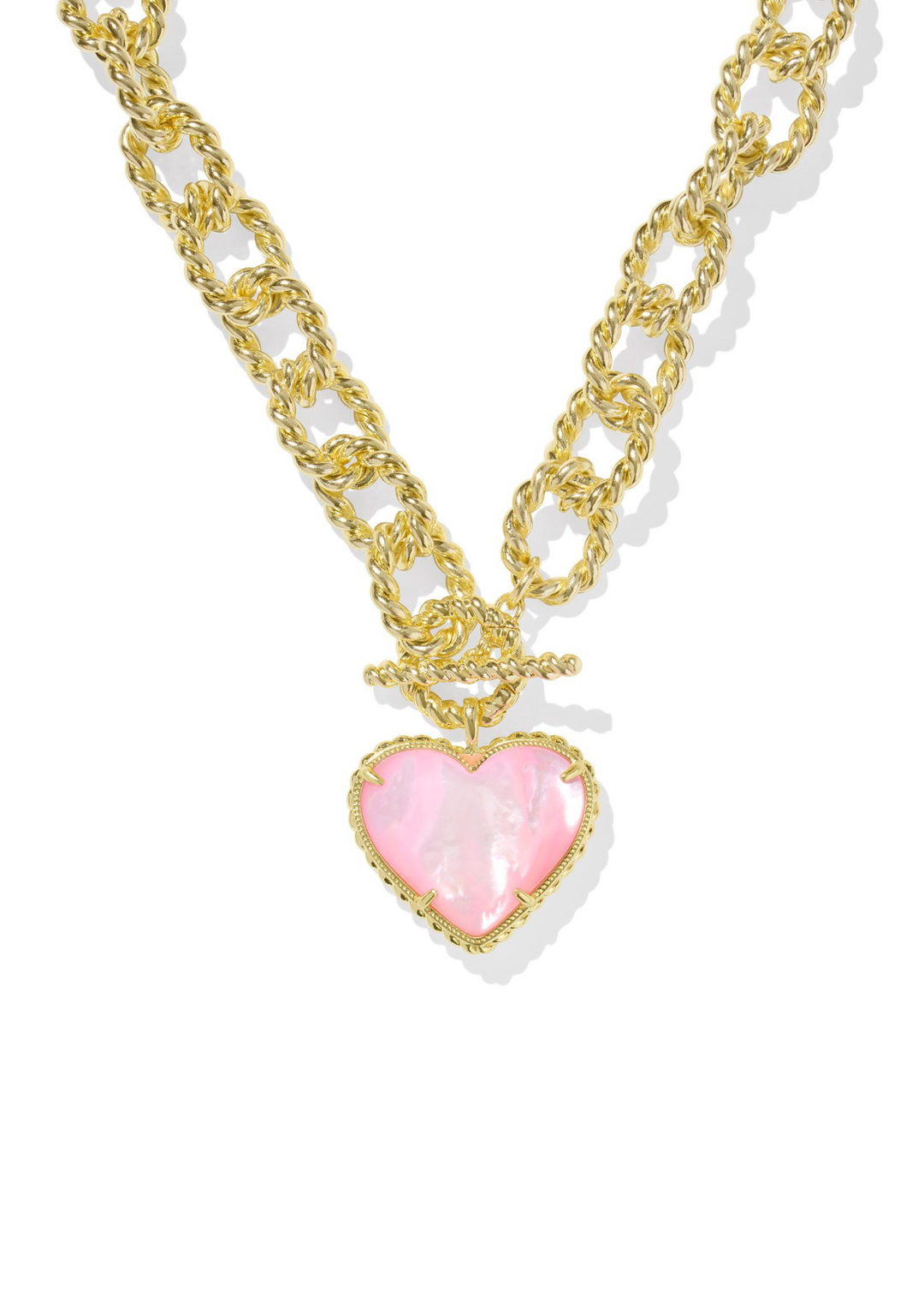 Kendra Scott Haisley Heart Statement Necklace in Gold/Blush Ivory Mother of Pearl