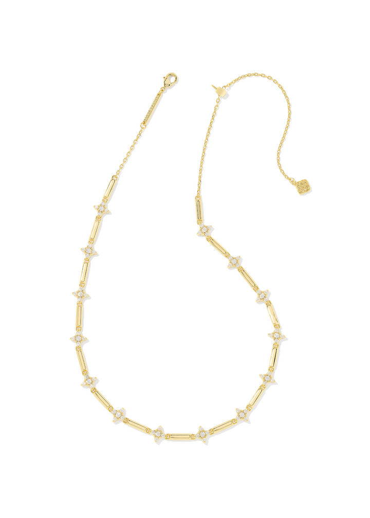 Kendra Scott Holland Strand Necklace - Gold/White Crystal