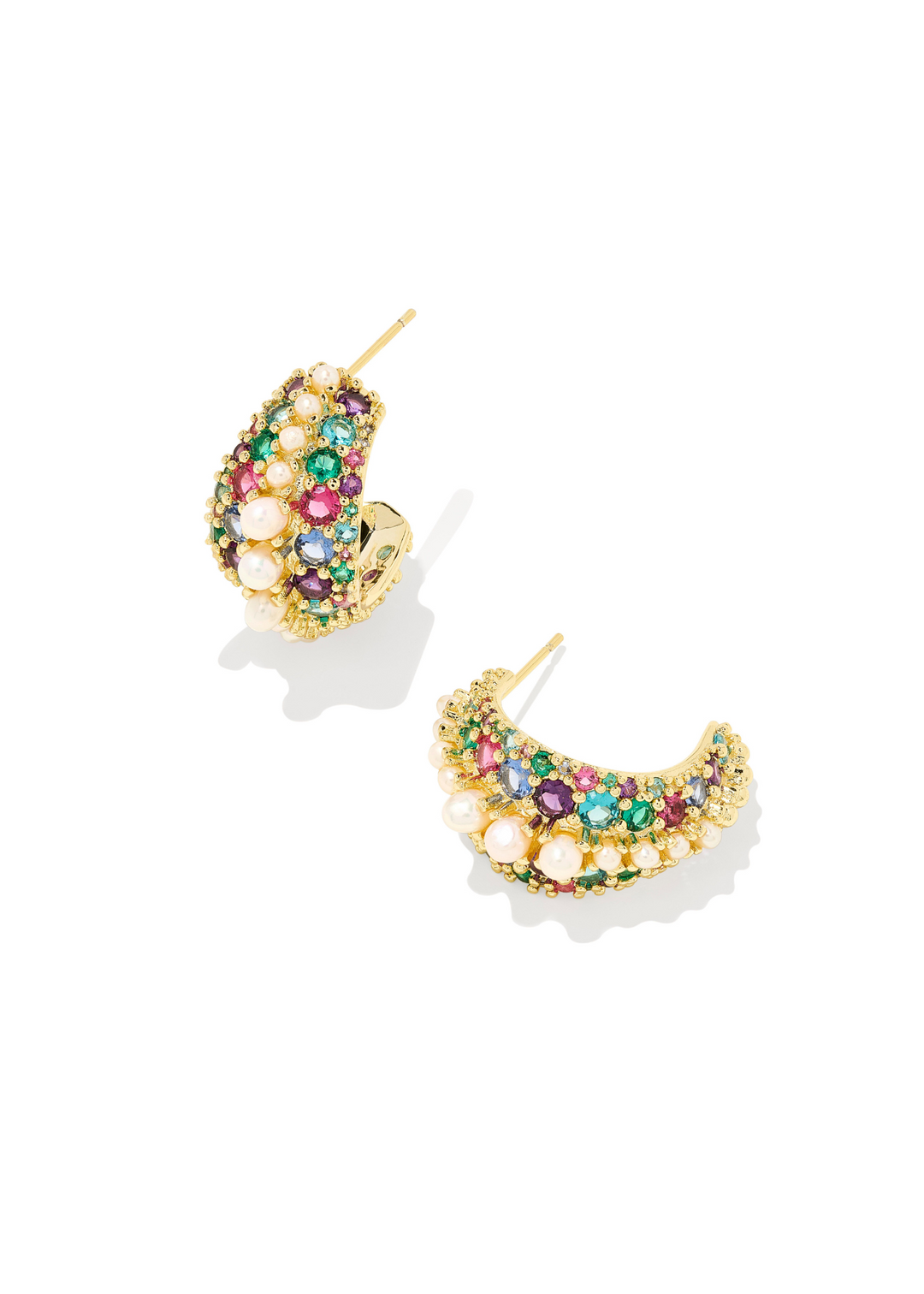 Kendra Scott Krista Hoop Earrings in Gold/Multi Mix