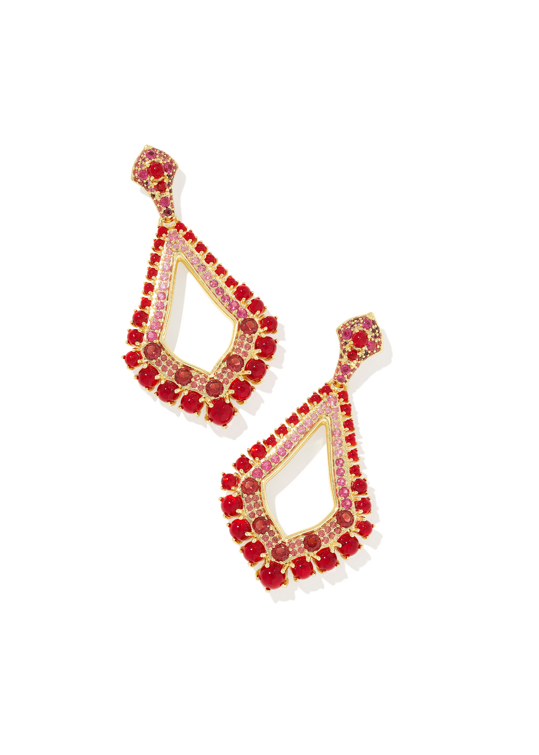 Kendra Scott Krista Statement Earrings in Gold/Red Mix