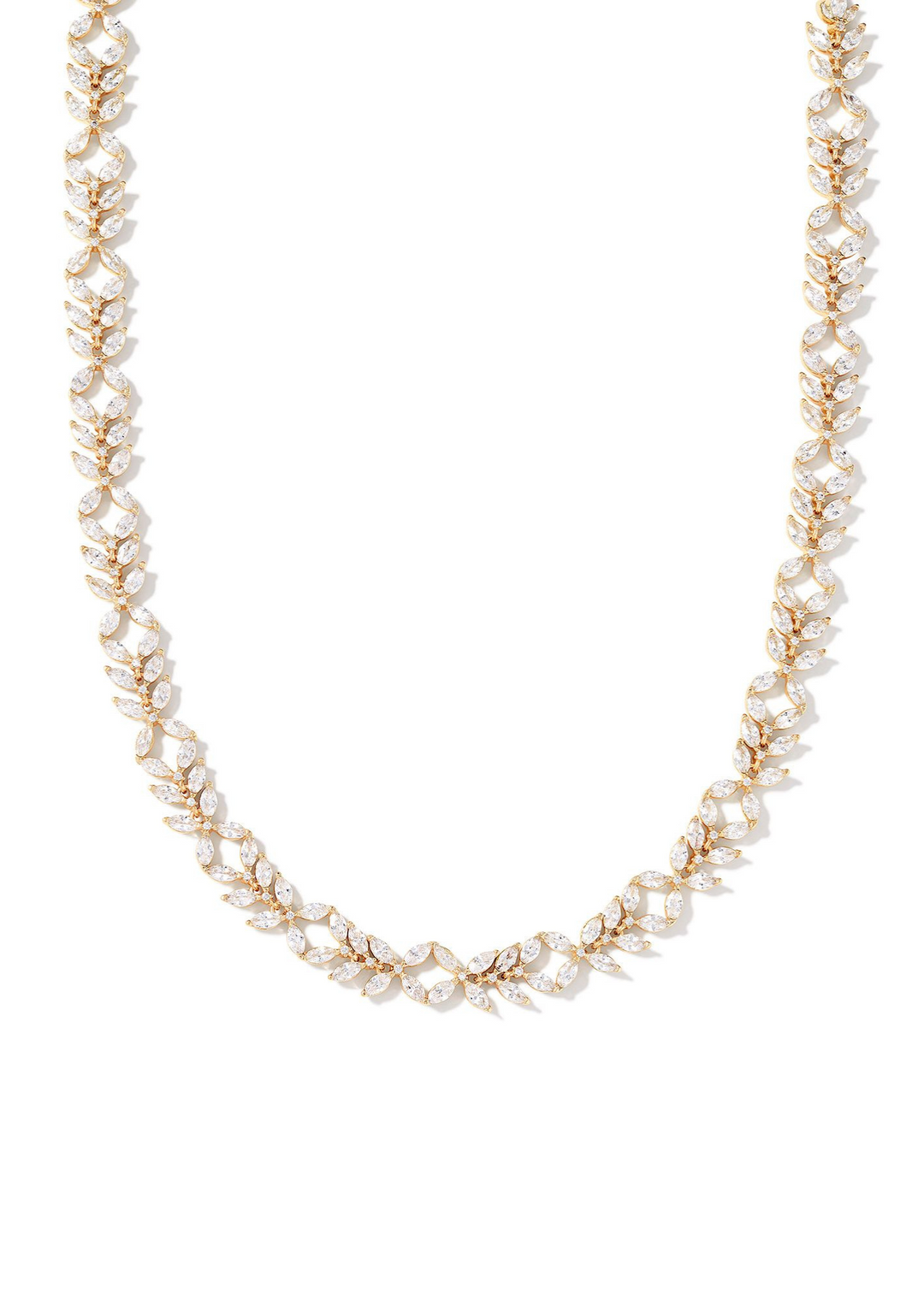 Kendra Scott Rosalie Tennis Necklace in Gold/White Crystal