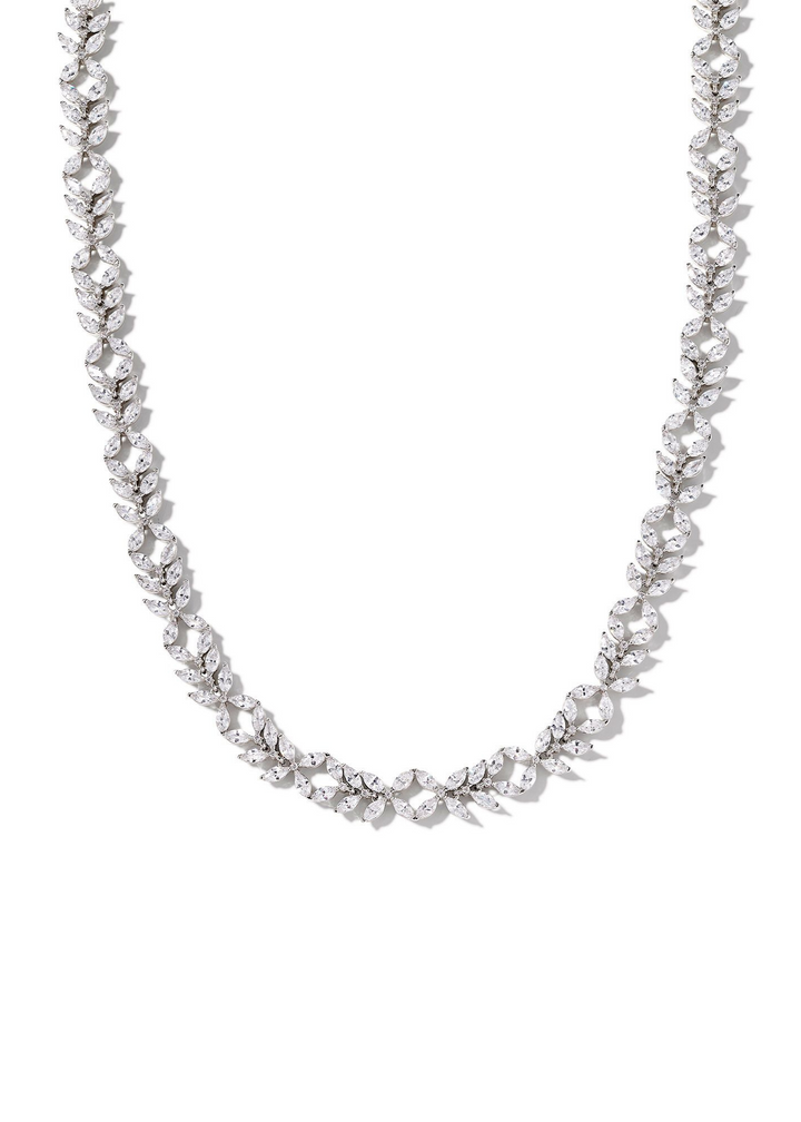 Kendra Scott Rosalie Tennis Necklace in Rhodium/White Crystal