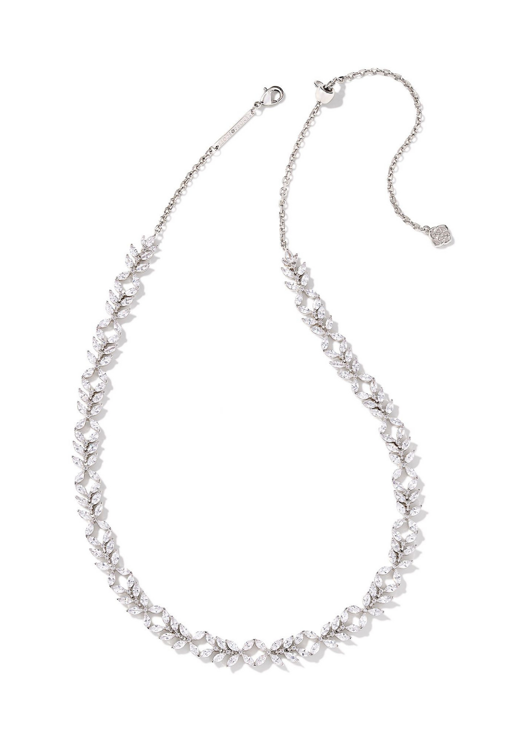 Kendra Scott Rosalie Tennis Necklace - Rhodium/White Crystal