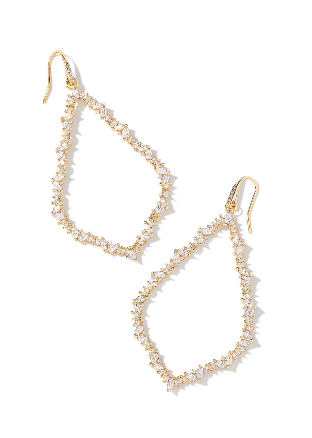 Kendra Scott Sophee Crystal Open Frame Earrings in Gold/White Crystal