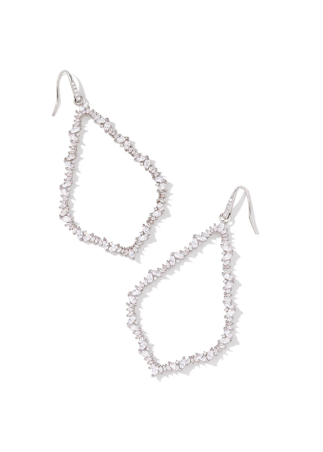 Kendra Scott Sophee Crystal Open Frame Earrings in Rhodium/White Crystal