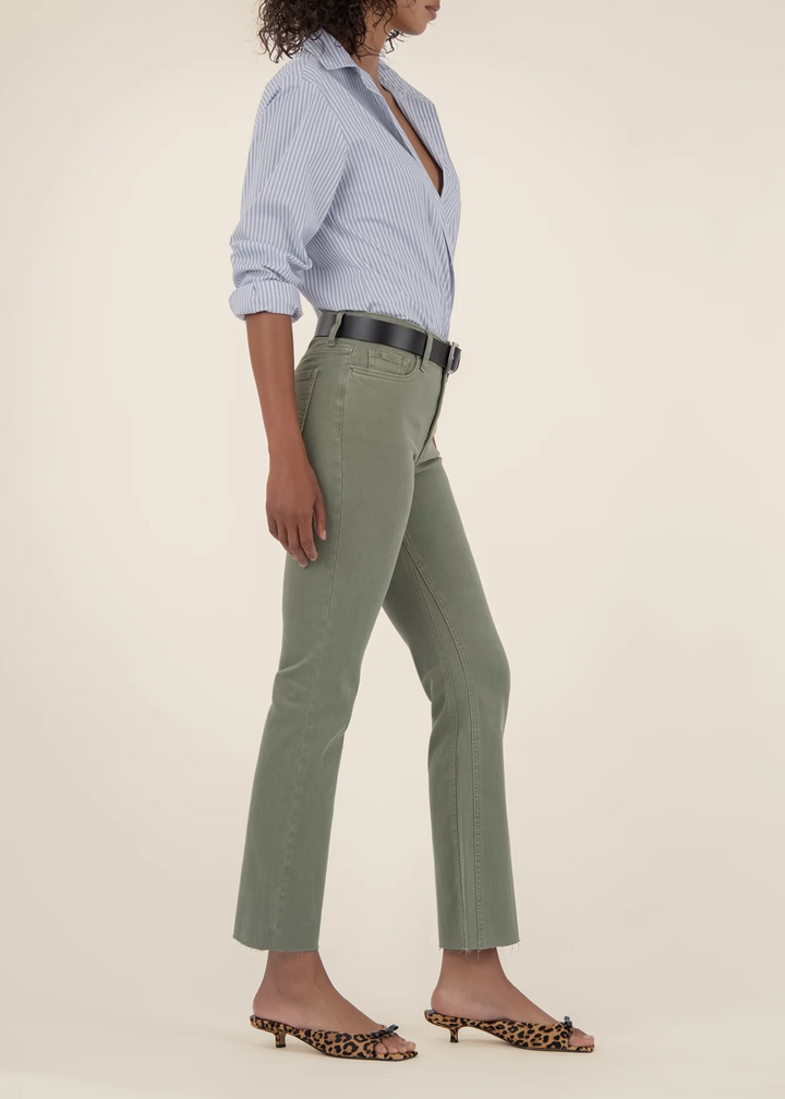 Kut From the Kloth Kelsey High Rise Fab Ab Ankle Flare Jeans - Sage