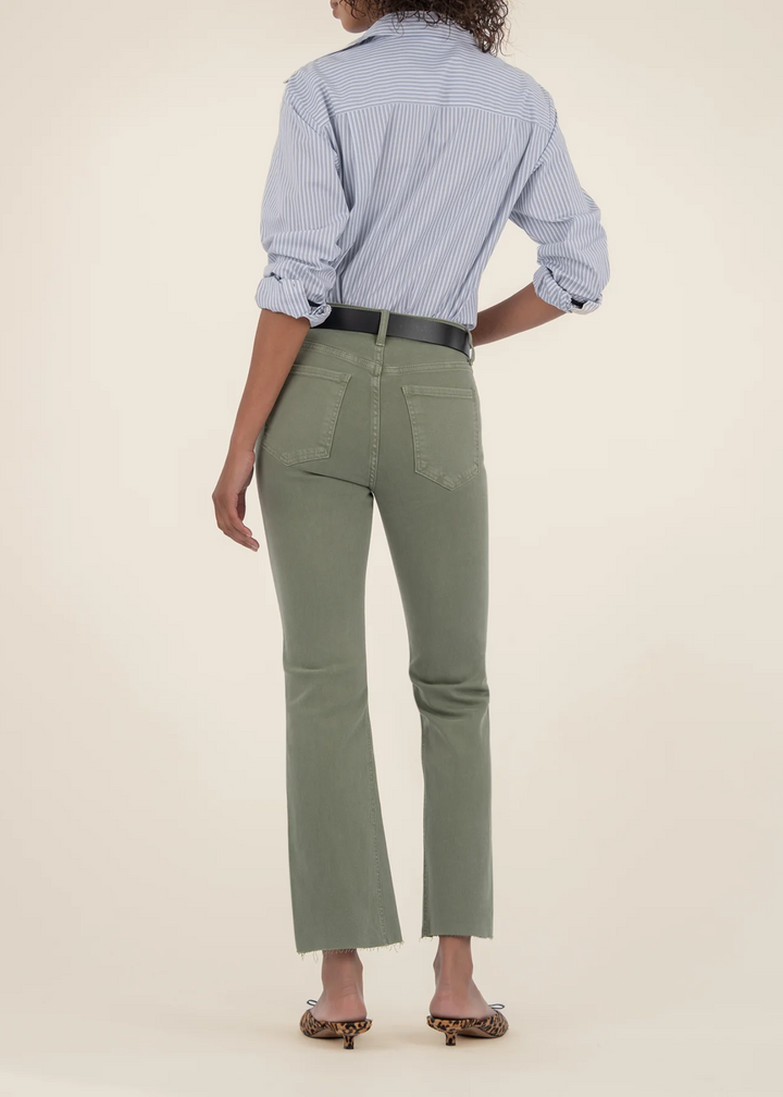Kut From the Kloth Kelsey High Rise Fab Ab Ankle Flare Jeans - Sage