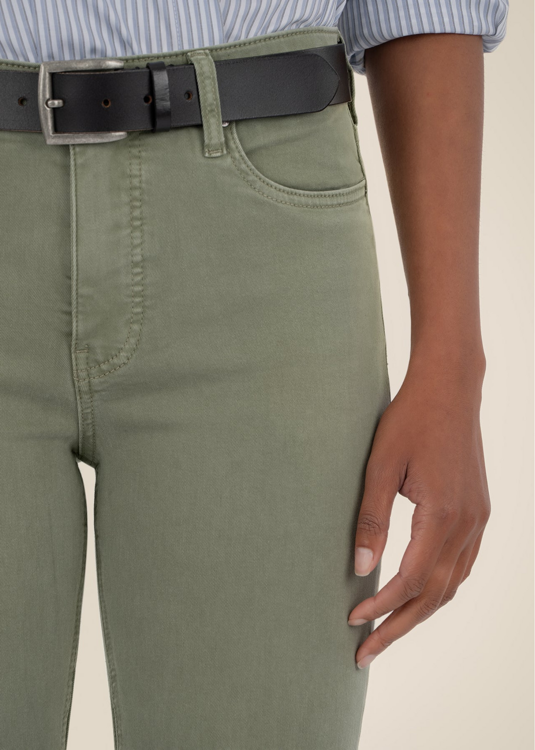 Kut From the Kloth Kelsey High Rise Fab Ab Ankle Flare Jeans - Sage