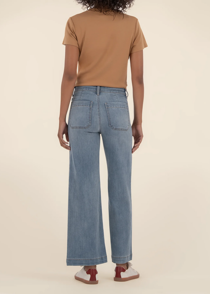 Kut From the Kloth Meg High Rise Wide Leg w/ Front Patch Pockets