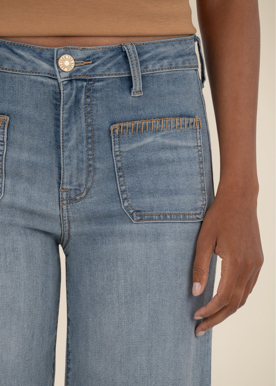 Kut From the Kloth Meg High Rise Wide Leg w/ Front Patch Pockets
