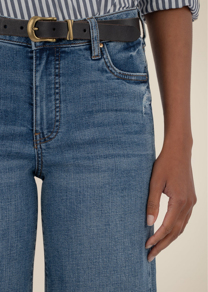 Kut From the Kloth Meg High Rise Roll Up Wide Leg Jeans - Incontrovertible