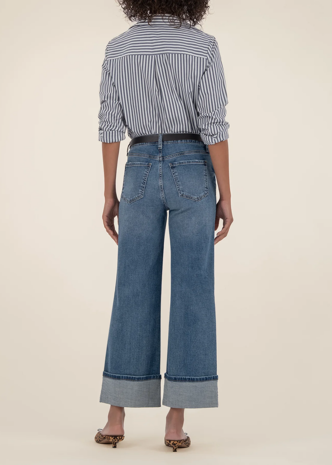 Kut From the Kloth Meg High Rise Roll Up Wide Leg Jeans - Incontrovertible
