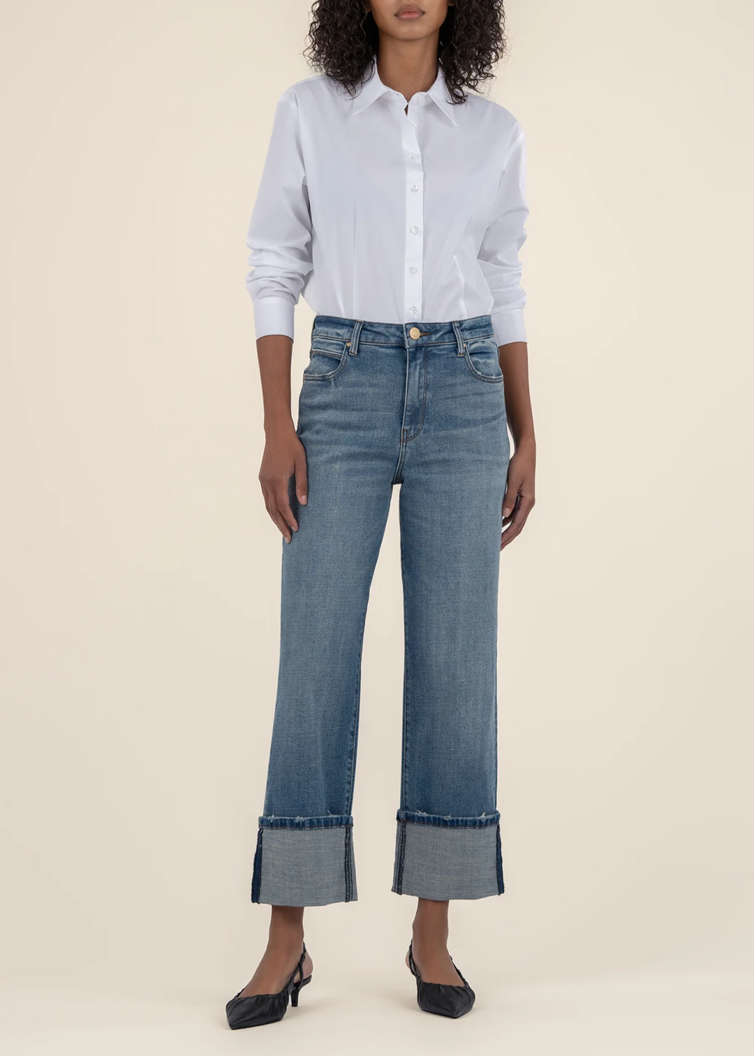 Kut From the Kloth Sienna High Rise Wide Leg Jeans in Cuddle