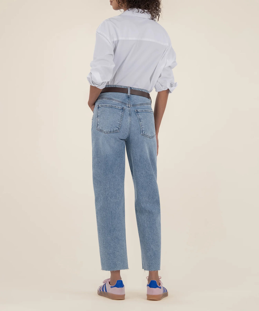 Kut From the Kloth Gwen High Rise Wide Leg Raw Hem Jeans