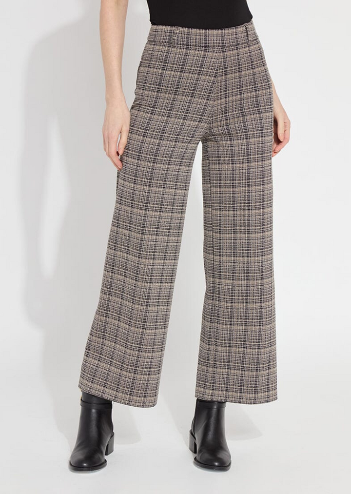 plaid wide leg pants with belt loops