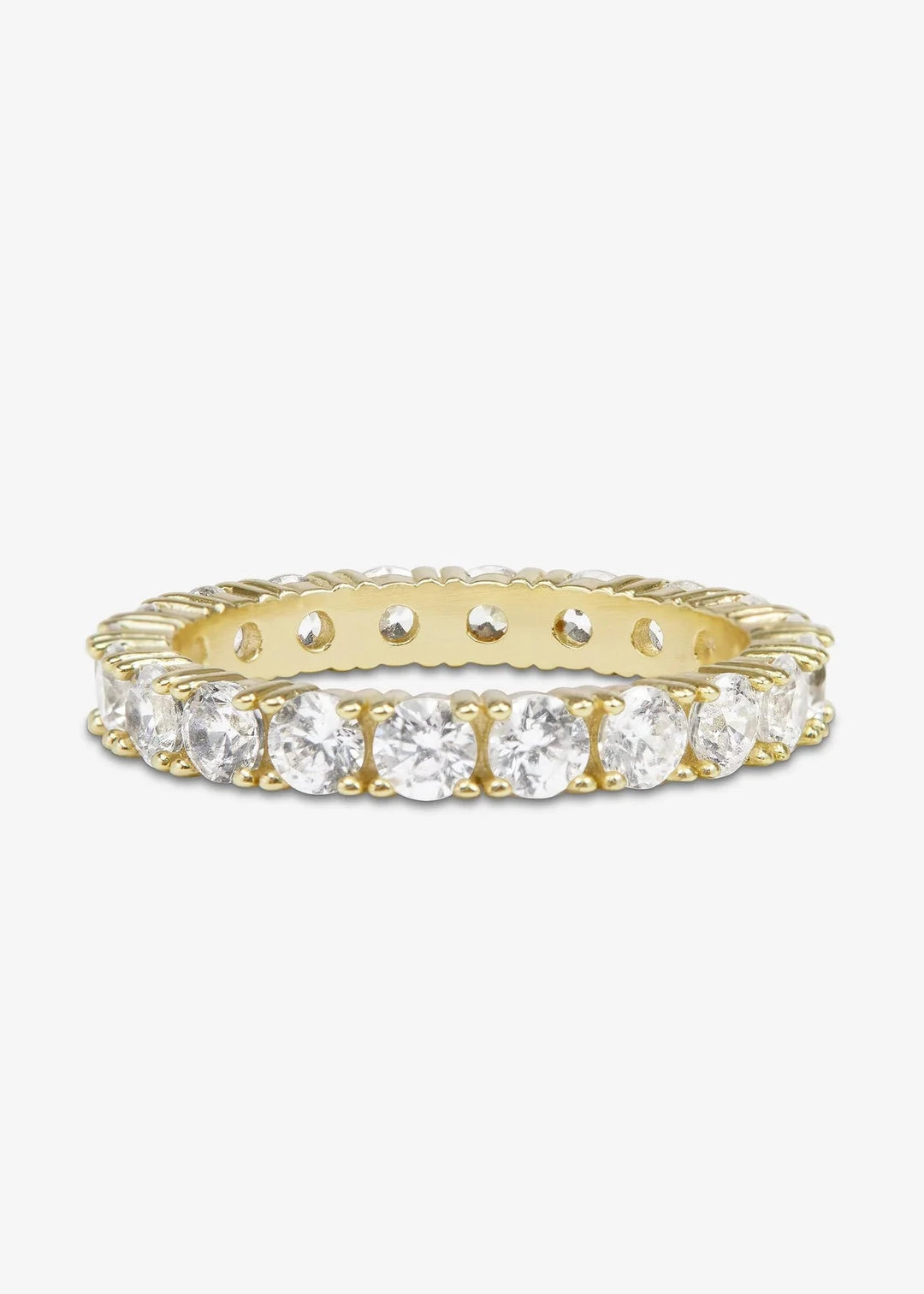 Melinda Maria gold simulated diamond all around ring