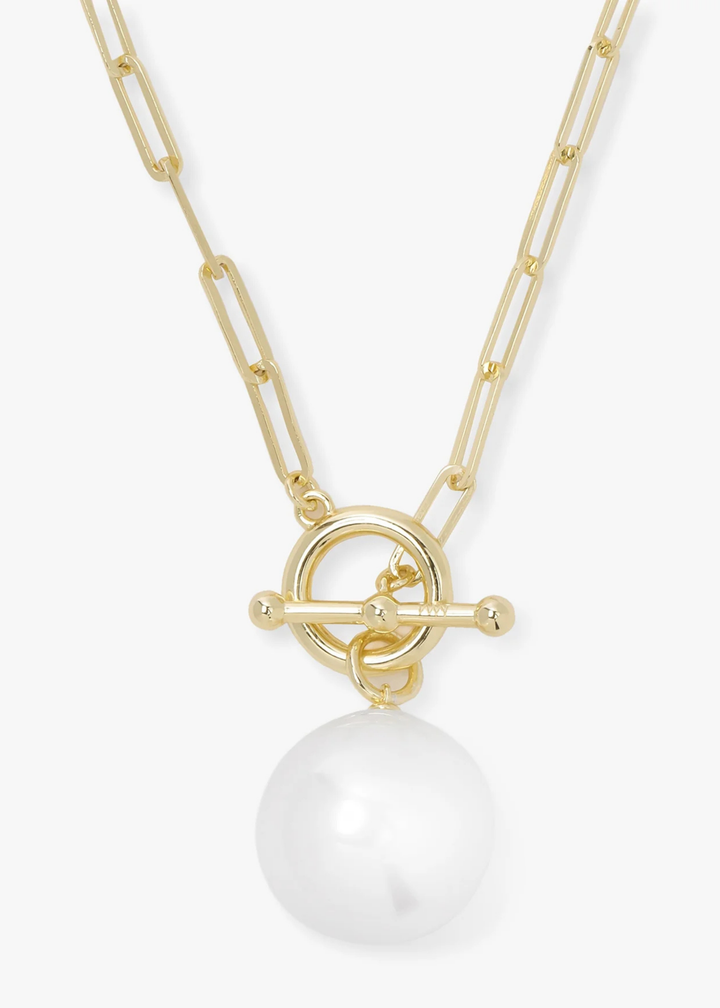 Melinda Maria Life's A Ball Pearl Pendant Necklace - Gold