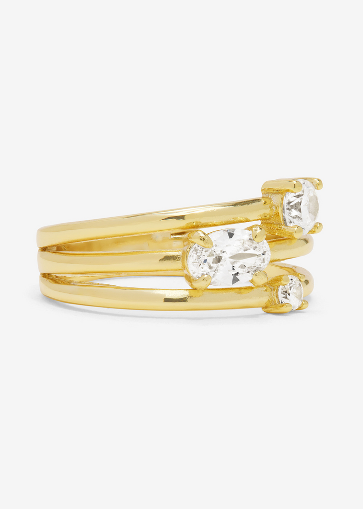 Melinda Maria Nina Stacked Ring - Gold/White