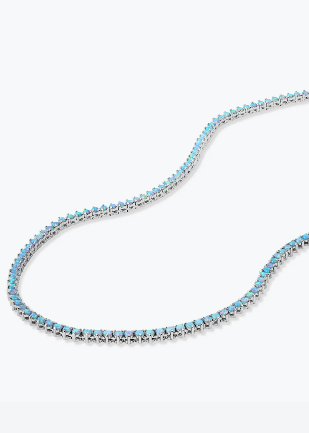 Melinda Maria Not Your Basic Blue Opal 16" Tennis Necklace - Silver/Blue Opal