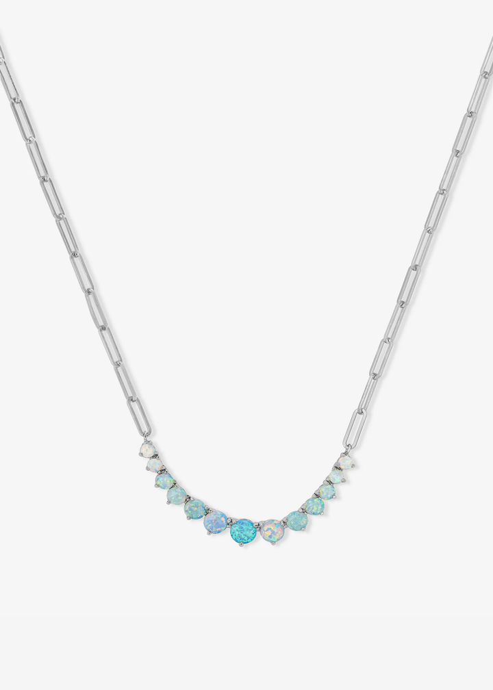 Melinda Maria Not Your Basic Graduated Ombre Samantha Tennis Necklace - Silver