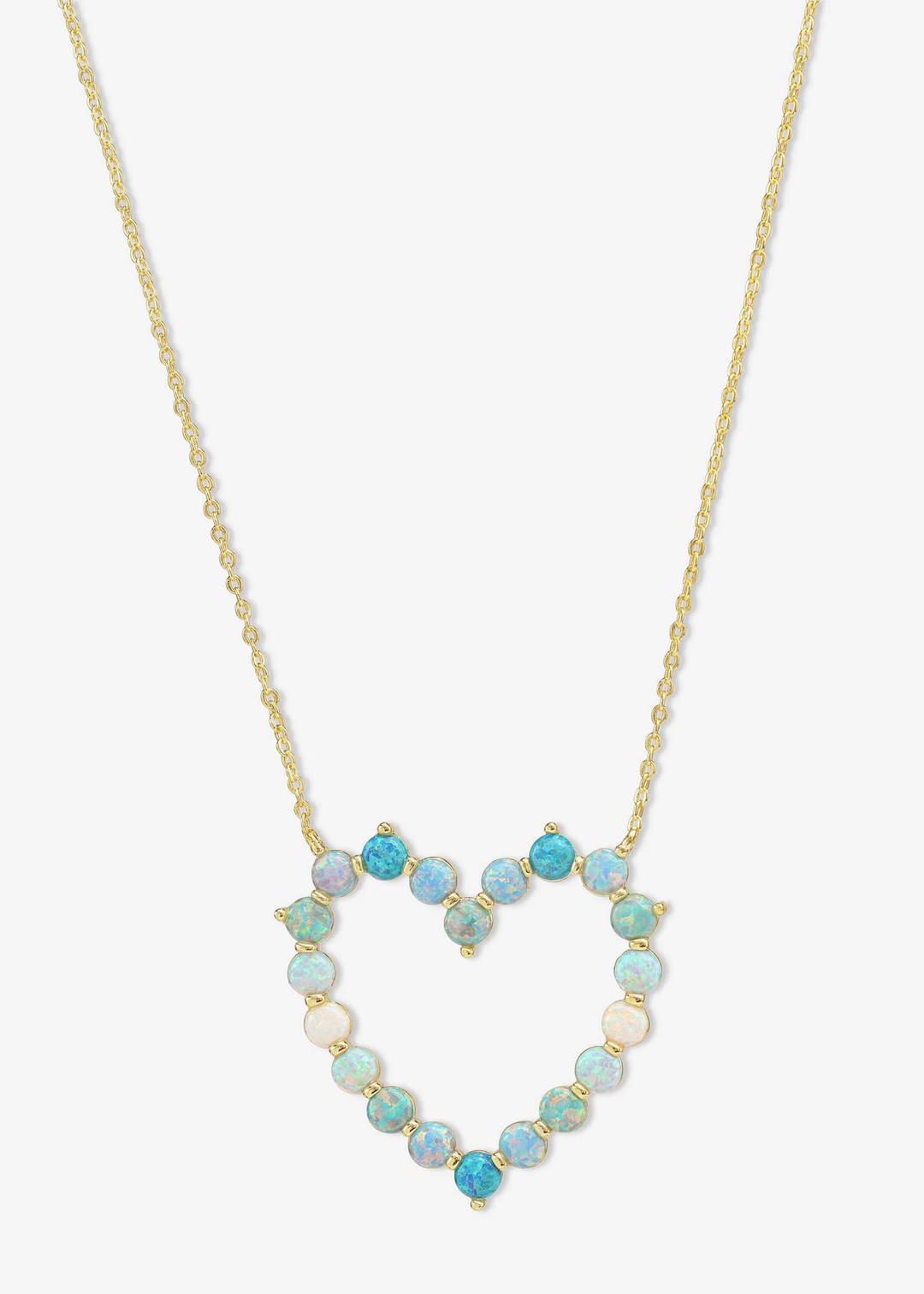 Melinda Maria She's an Icon Ombre Heart Necklace - Gold/Blue Opal