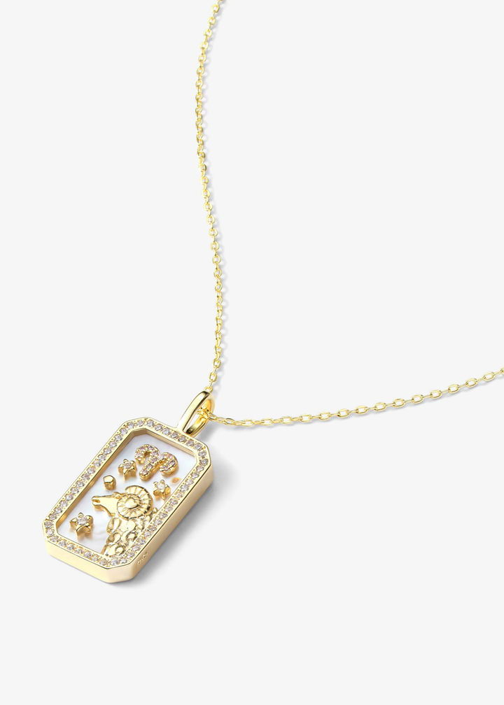 Melinda Maria Zodiac Amulet Necklace - Gold