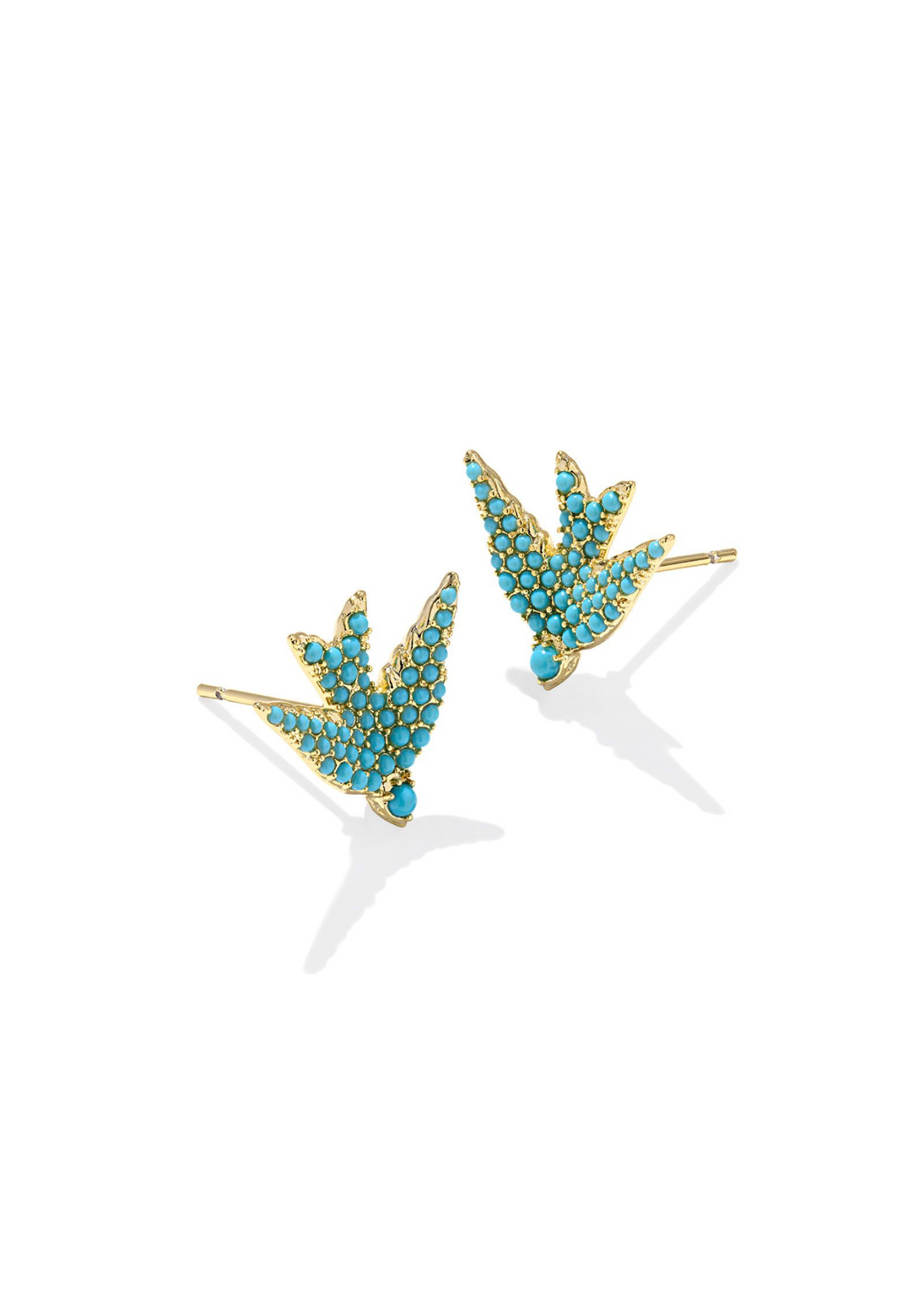 Kendra Scott Melody Bird Stud Earrings in Gold/Teal Crystal