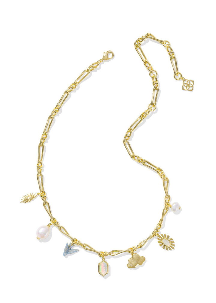 Kendra Scott Melody Charm Necklace in Gold/Neutral Mix