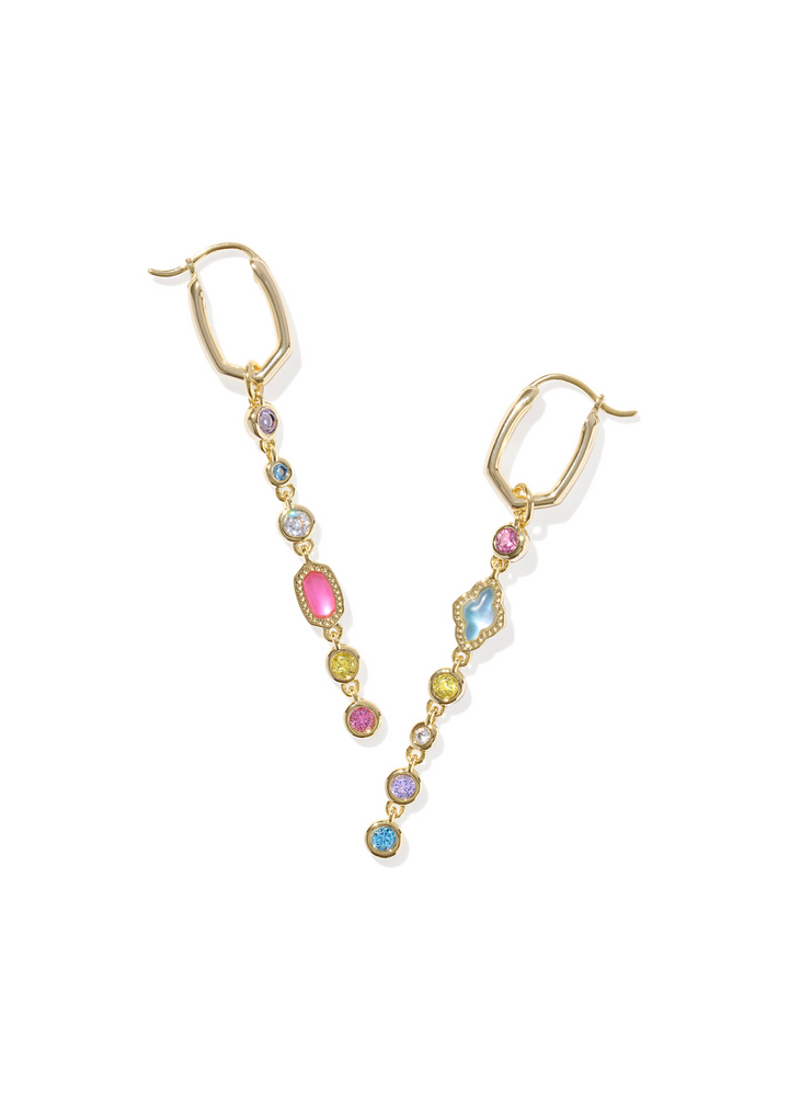 Kendra Scott Mini Elisa Abbie Huggie Earrings in Gold/Multi Mix