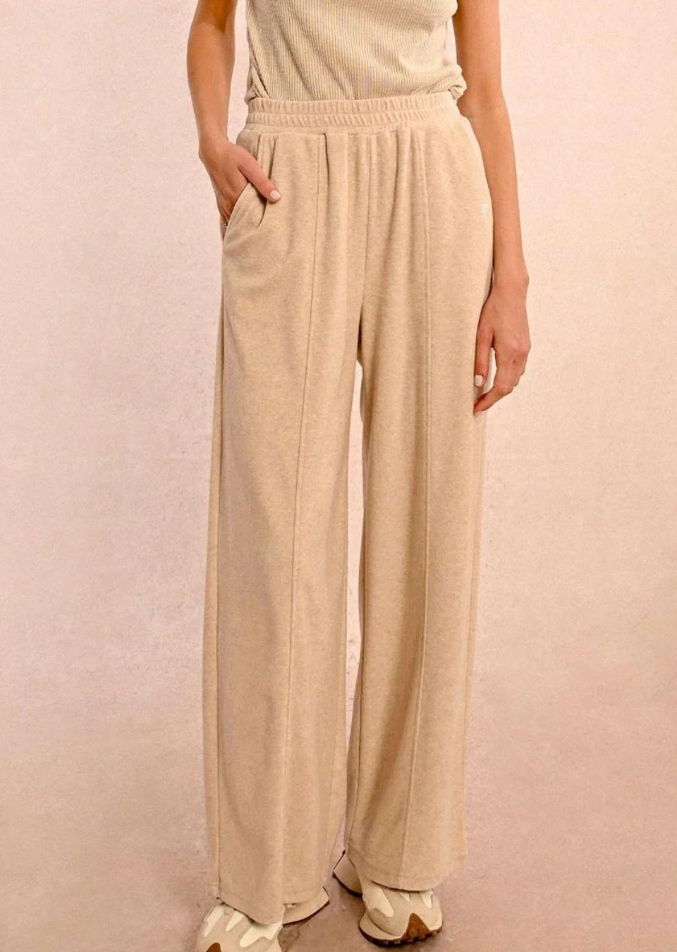 Lizzie Knit Pants in Ash Beige