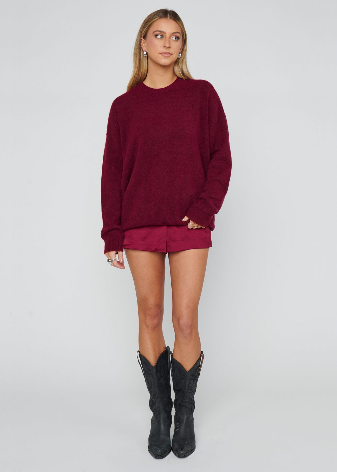 Show Me Your Mumu Feel Good Sweater - Maroon Knit