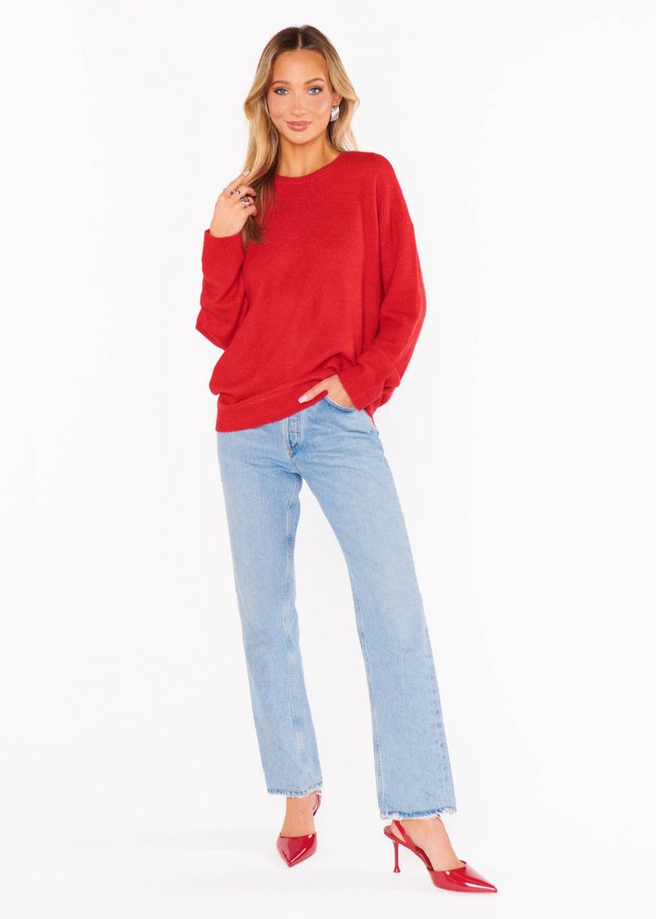 Show Me Your Mumu Feel Good Sweater - Red Knit