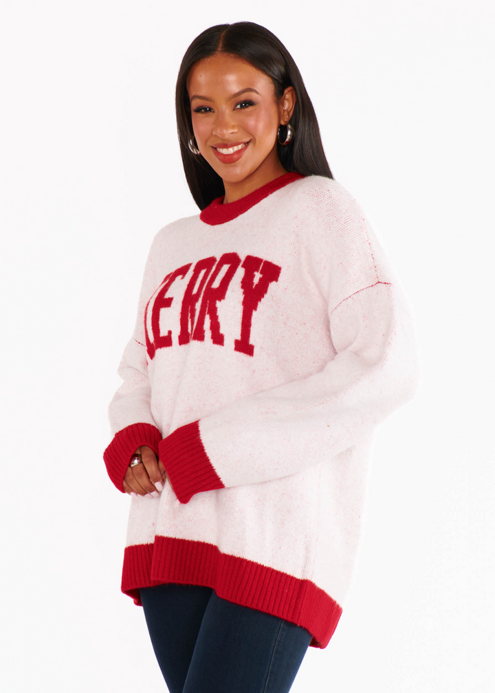 Show Me Your Mumu Classic Crewneck Sweater - Merry Graphic Knit