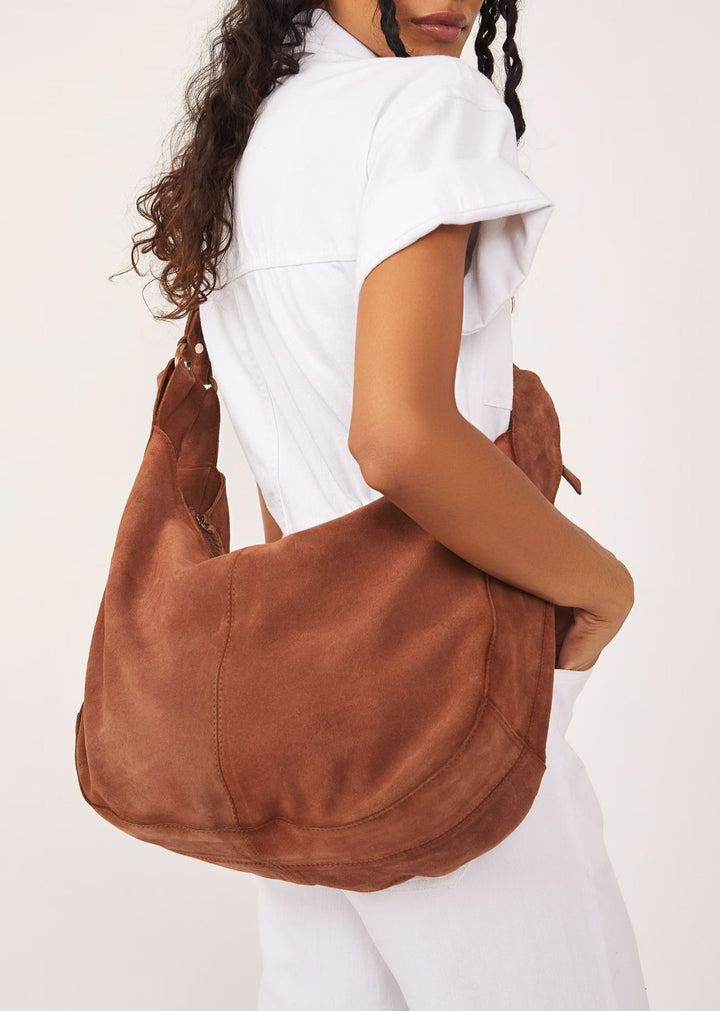 Free People Roma Suede Tote - Rust