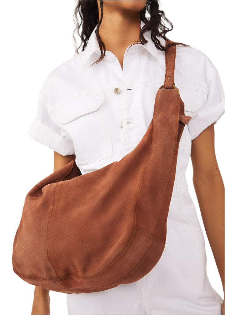 Free People Roma Suede Tote - Rust