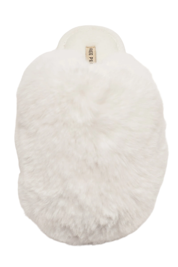 Free People Snowball Slipper - Snow Faux Fur