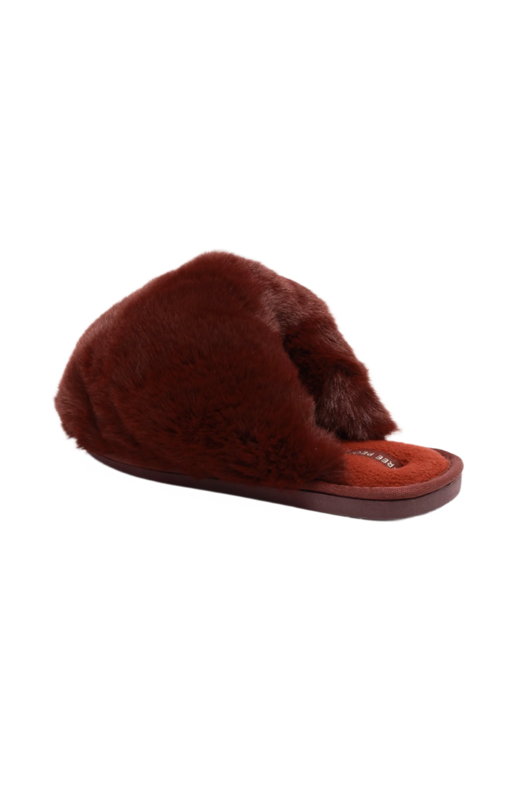 Free People Snowball Slipper - Cabernet Faux Fur