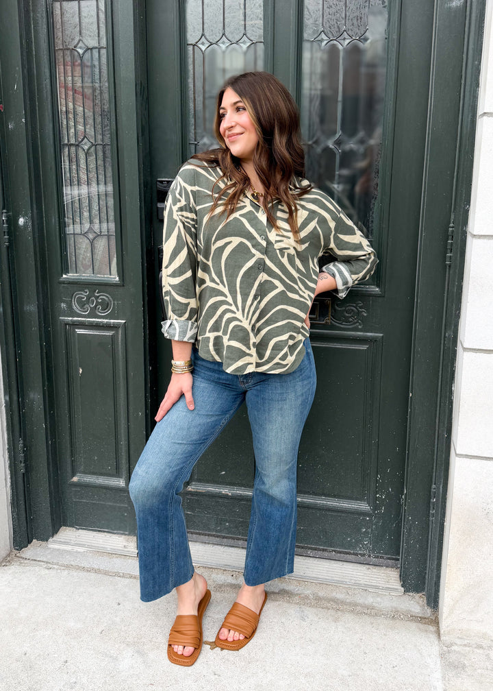 Z Supply Alfie Tova Palm Button Up