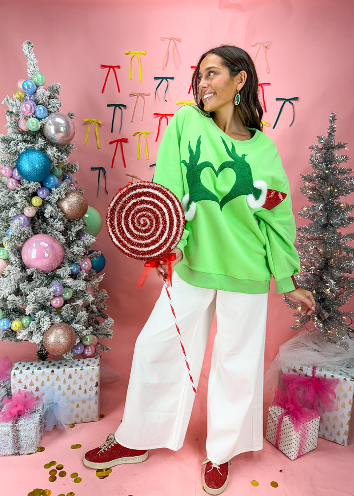 Queen of Sparkles Grinch Heart Sweatshirt