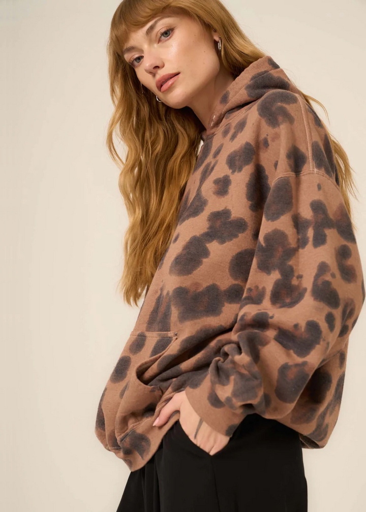 Project Social T Wildin' Leopard Tie Dye Hoodie