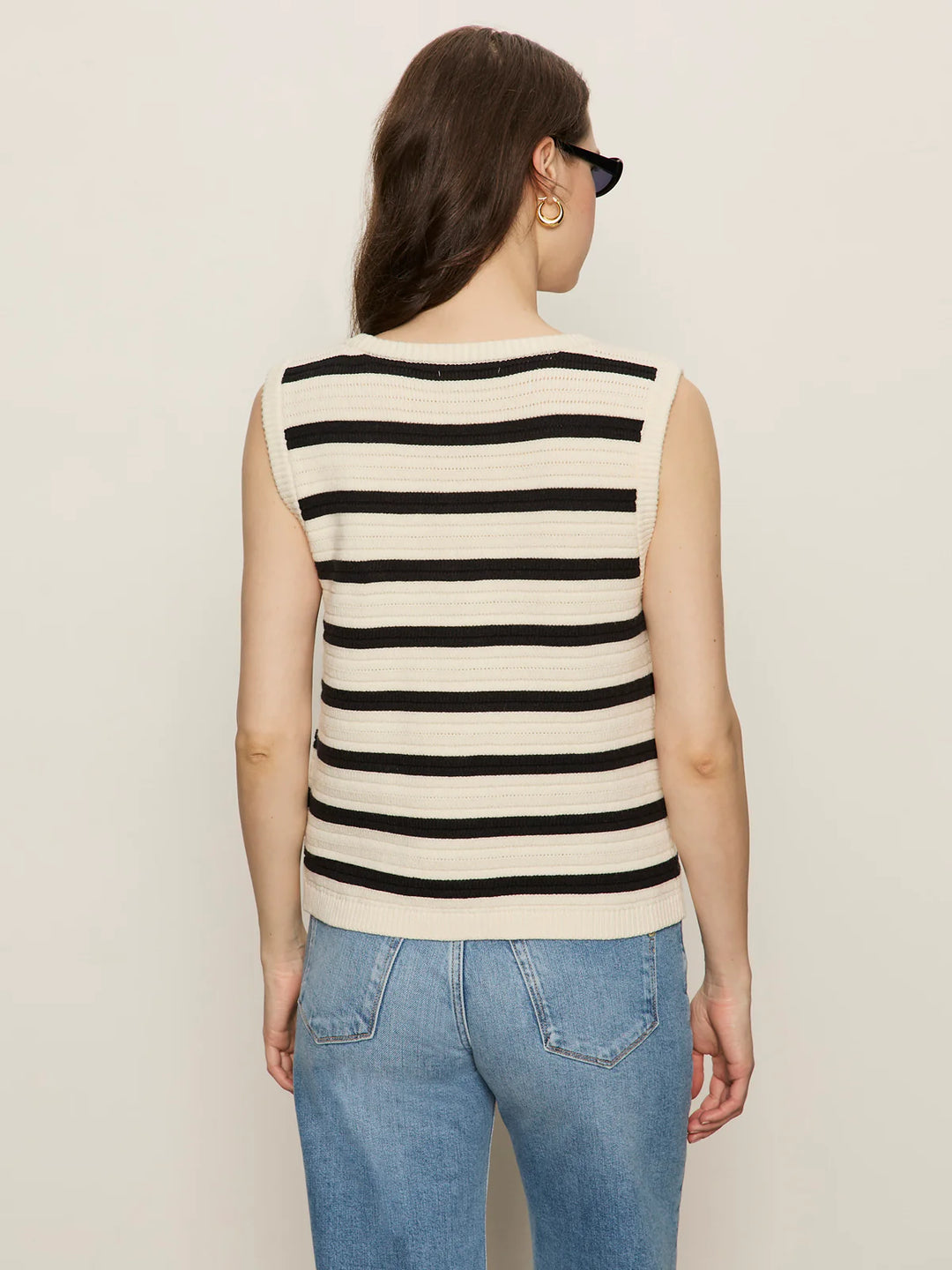 Sanctuary Clothing Textured Sweater Vest - Macrame/Black Stripe