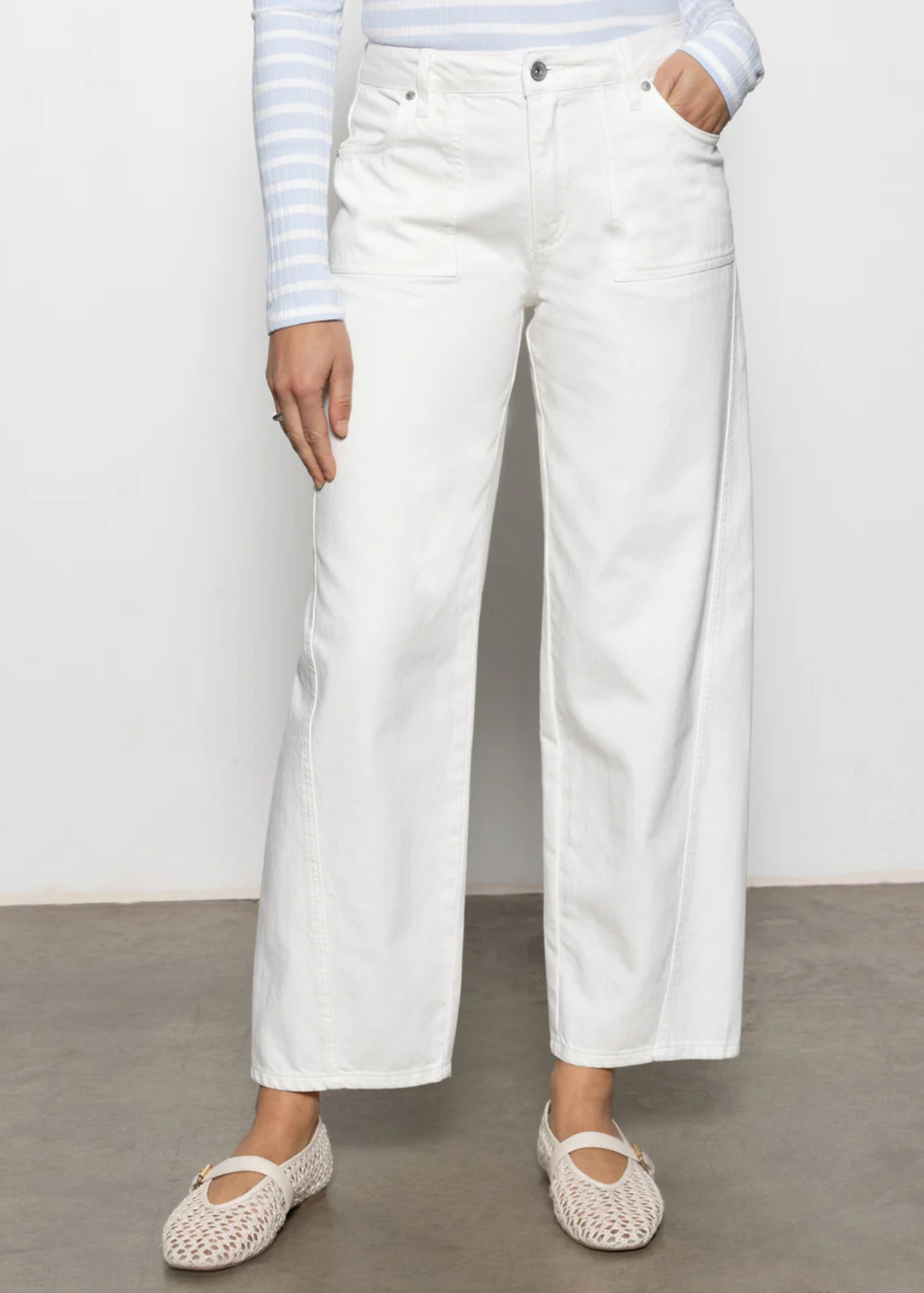 Sanctuary Clothing District Column Ankle Jean in Bleached White