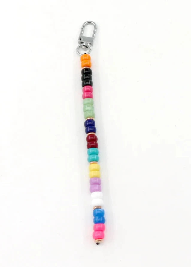Long Multi Color Bag Charm - Dark Colors